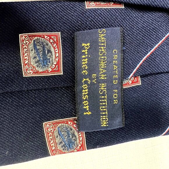 1918 VTG Smithsonian Institute Prince Consort Postage Stamp Tie - Picture 7 of 9
